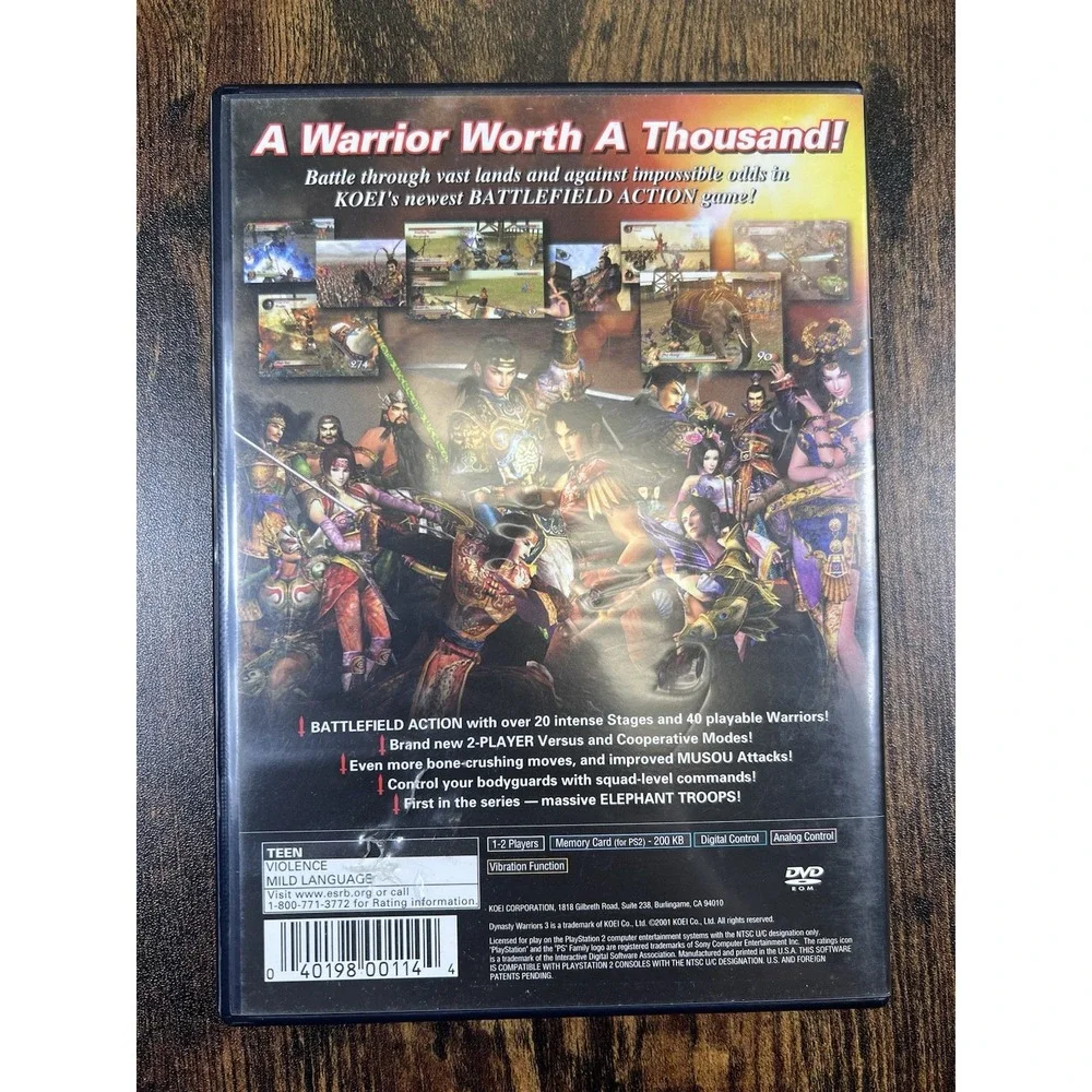 Dynasty Warriors 3 PS2 PlayStation 2 Complete CIB